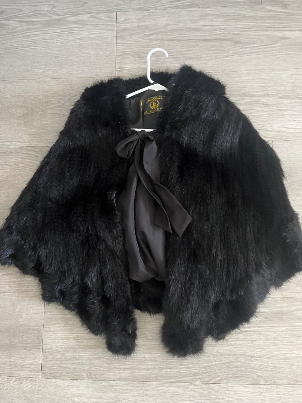 Hooded fur cape
